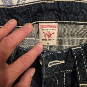 True Religion Womens  Dark Blue Denim Jeans - Classic Fit